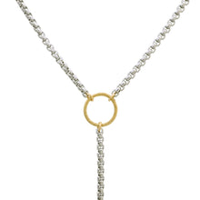 Lariat Necklace - Mixed Metals Stainless Steel and 14k Gold-filled