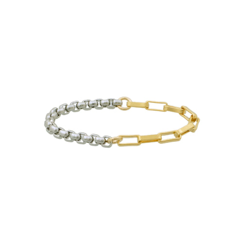 Mixed Metals Chain Ring - Half Elements 14k Gold-filled Chain & Stainless Steel