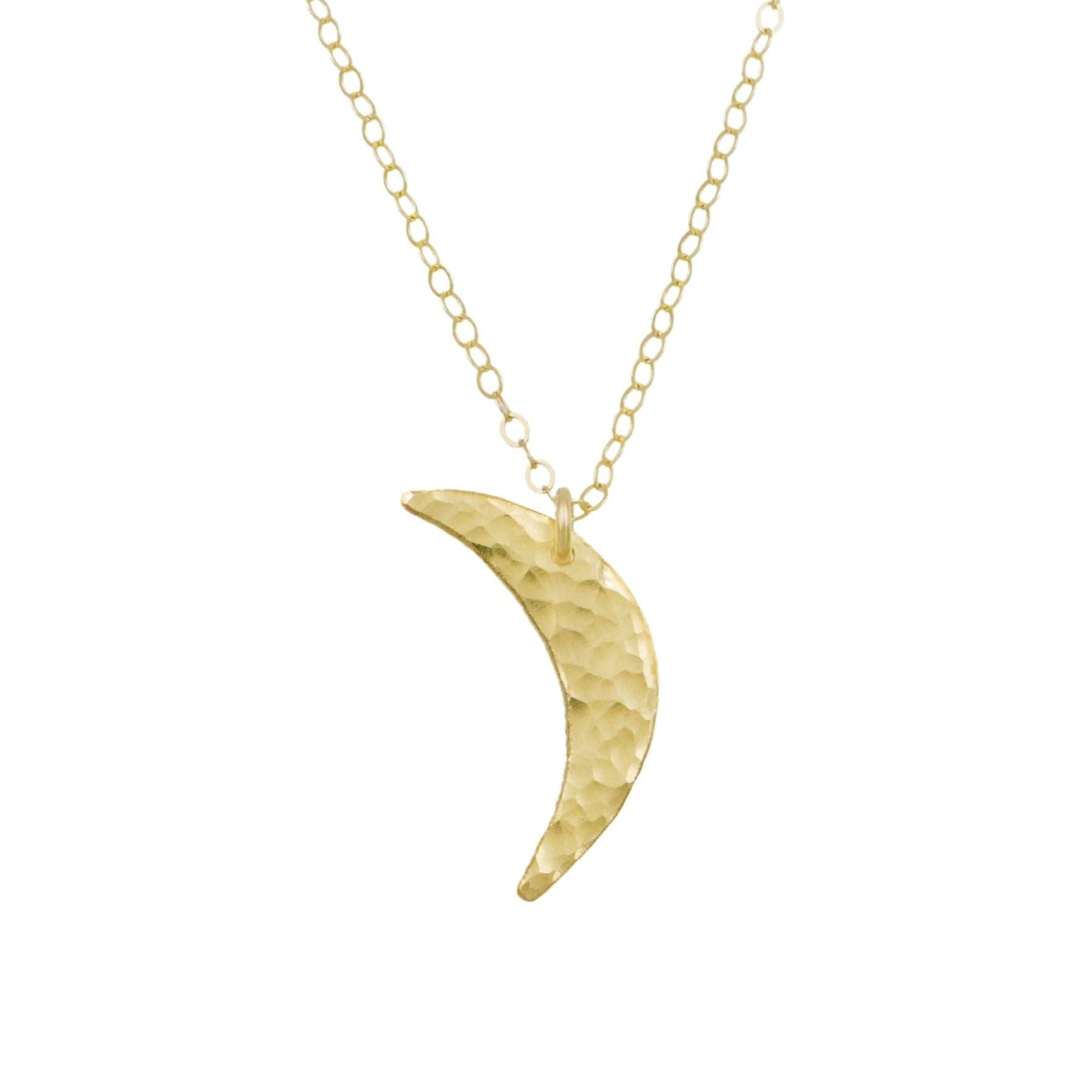 Labradorite Crescent Moon Necklace on Gold – Tela Bella Jewelry
