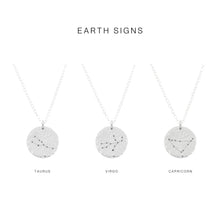 Hammered Zodiac Constellation Necklace - Sterling Silver